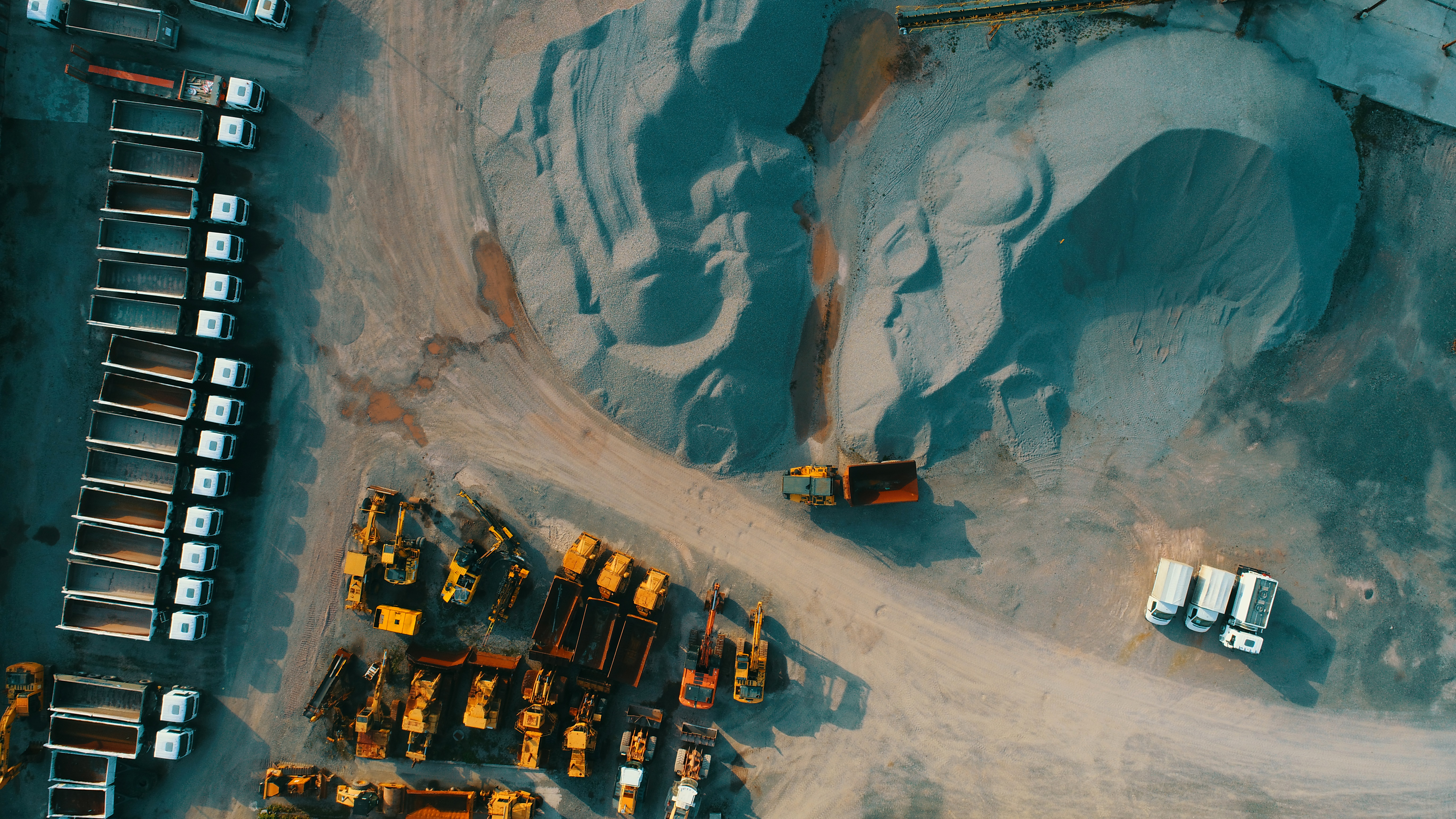 Aerial view of a construction site