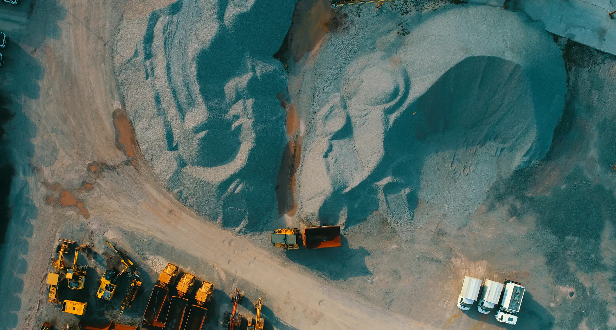 Aerial view of a construction site