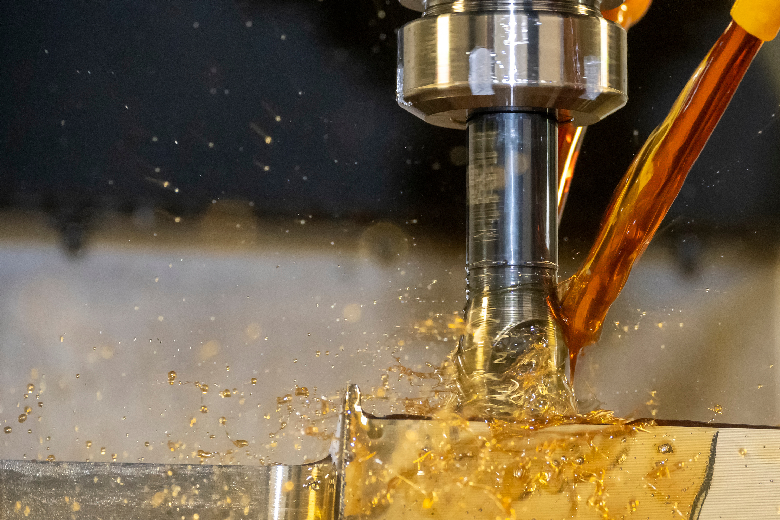 Machine being oiled