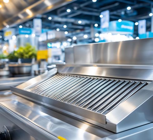 Industrial kitchen with grease trap