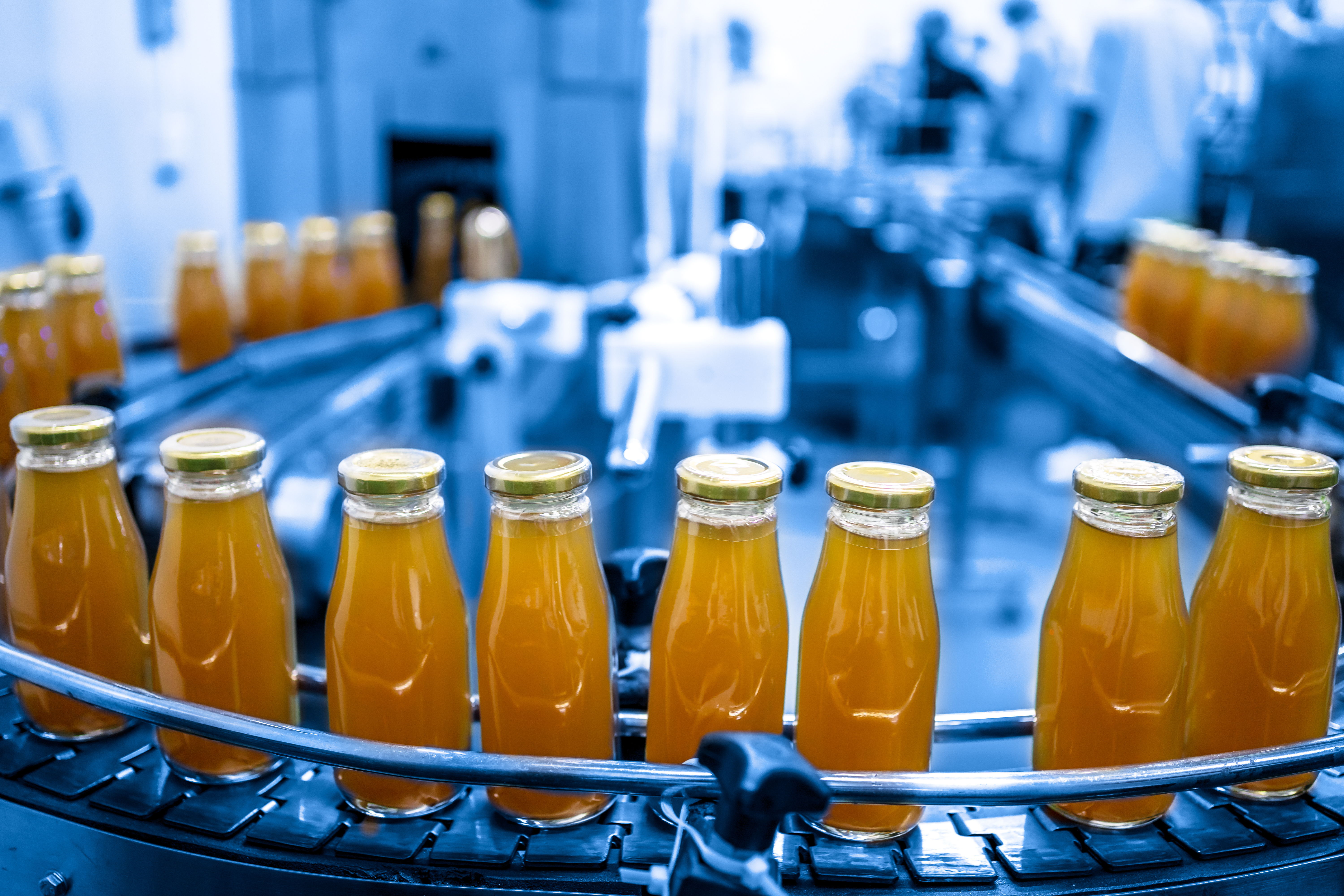A bottling plant at work