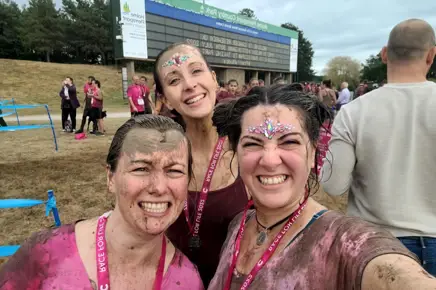 Marina Andreau undertaking the Pretty Muddy Challenge Marina Andreau undertaking the Pretty Muddy Challenge
