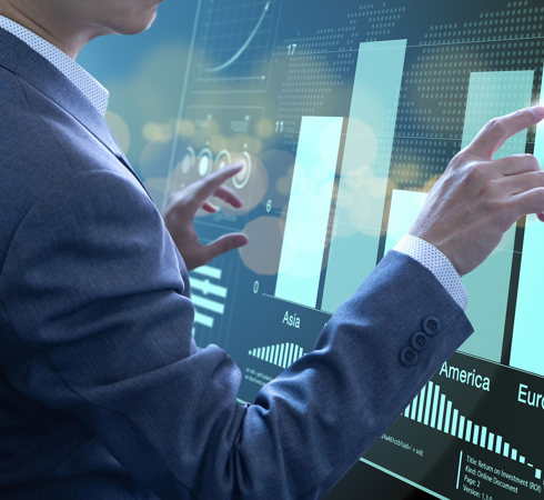 Man looking at online investment