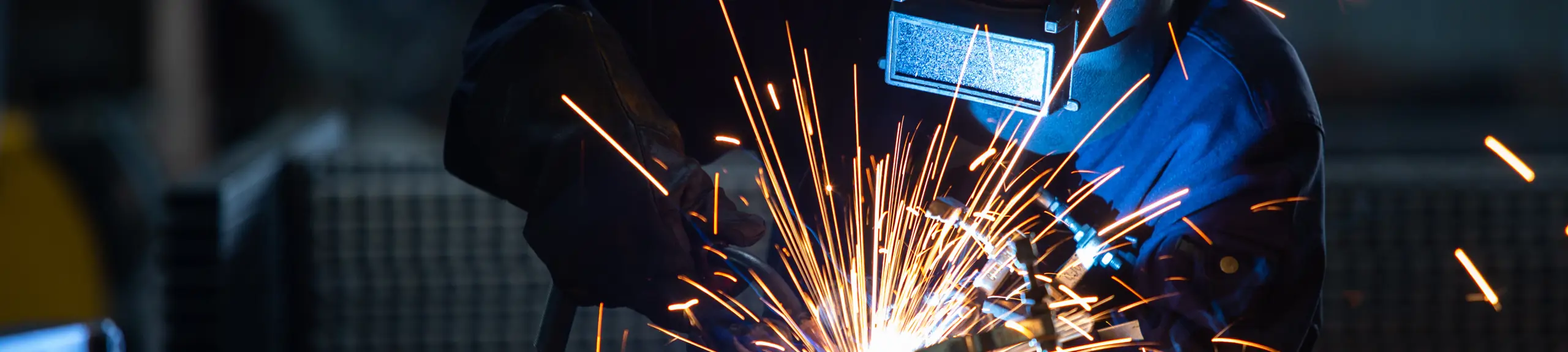 An industrial welder at work An industrial welder at work