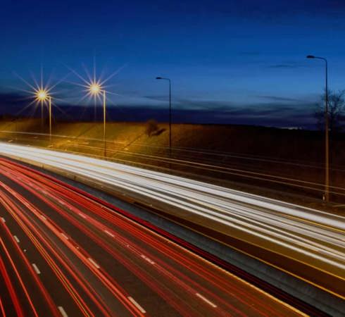 Picture of a Highway at night