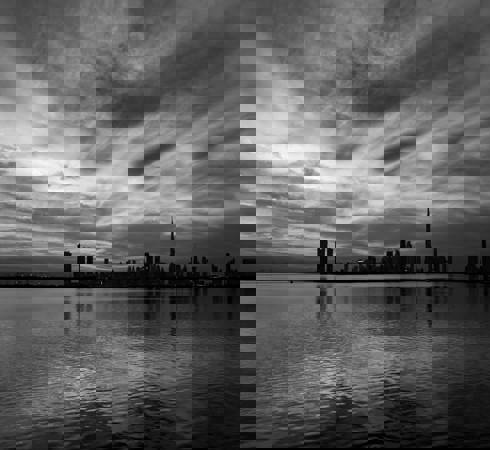 Black and White City View
